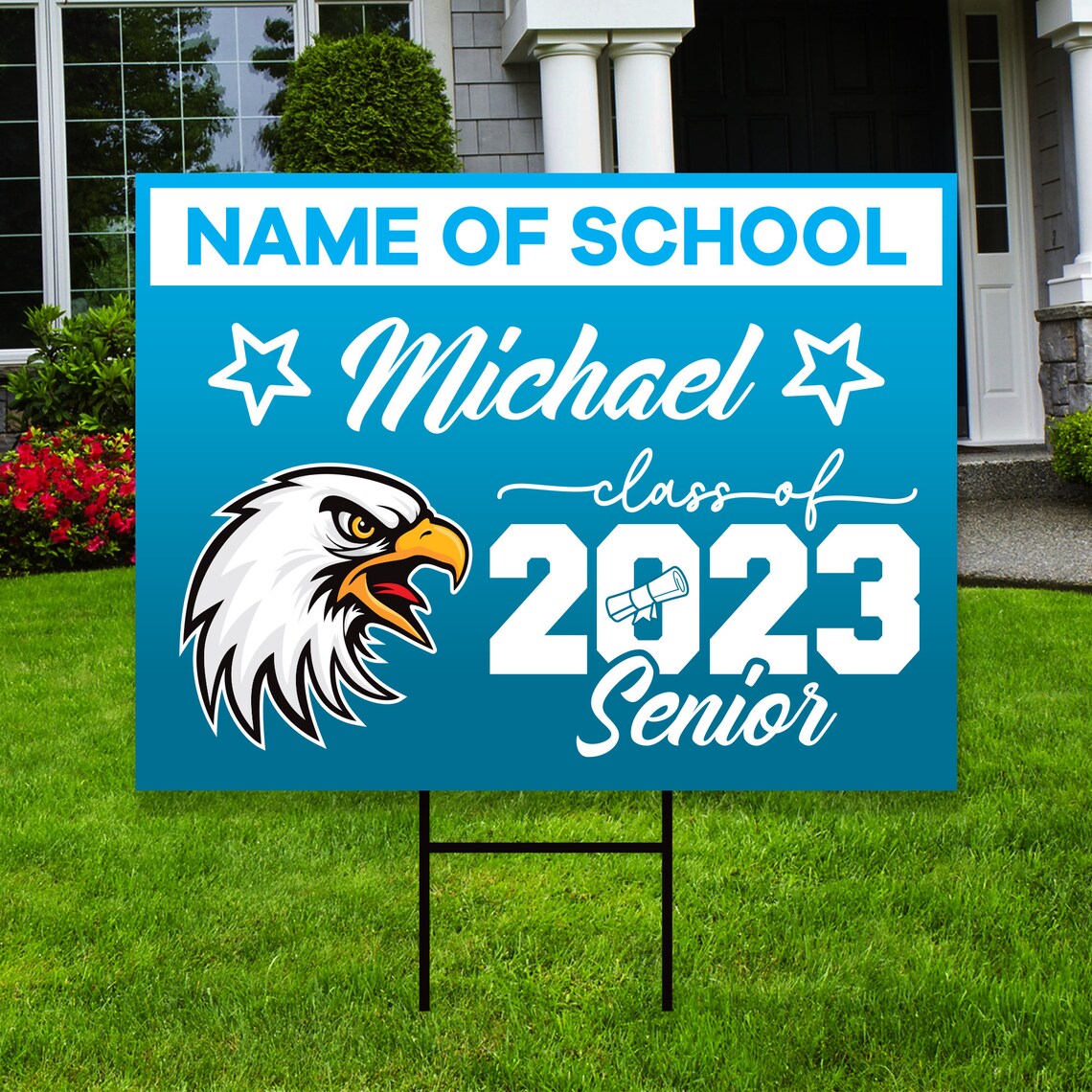 Personalized Graduation Yard Sign 2023 With Mascot 2023 Senior Etsy