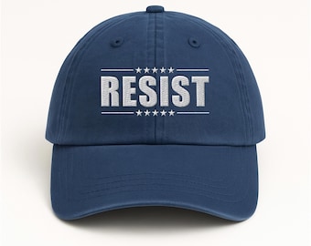 Resist Embroidered Hat, FDT Democrat Gift, Political Protest Baseball Cap, Anti MAGA Leftist Hat, Liberal Progressive Cap, Custom Resist Hat