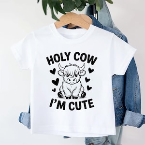 Holy Cow I’m Cute Baby Shirt, Baby Bodysuit, Toddler Sweatshirt - Funny Cow Baby Outfit, Cute Farm Baby Gift, Country Style Look