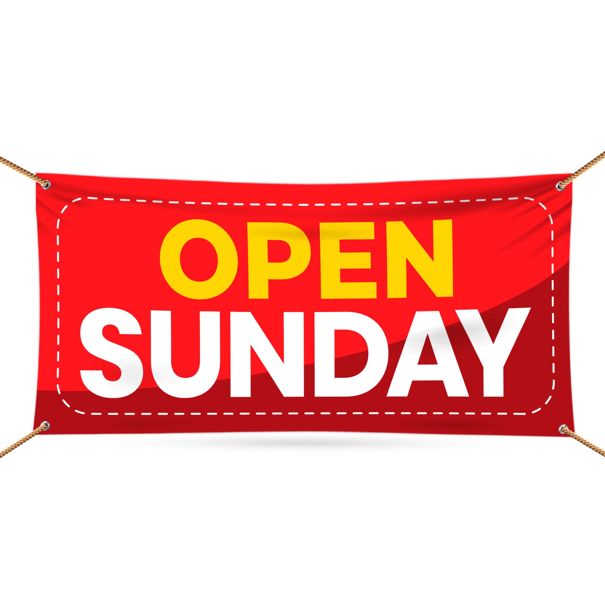 Sundayページ Open Sunday Banner Sign - 13 Oz Heavy Duty Waterproof Open Sunday