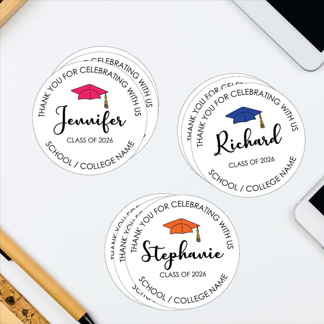 Personalized Graduation 2026 Stickers, Custom Class of 2026 Stickers ...