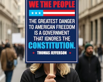 The Greatest Danger To Freedom Resist Protest Sign, Anti-Trump, Political Activist Rally Sign, Resist Fascism Protest Poster