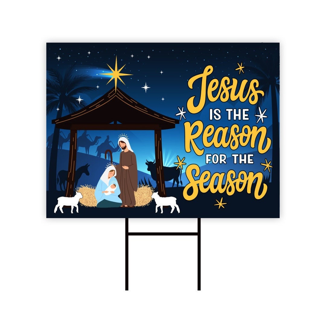 Christmas Holy Nativity Yard Sign Coroplast Manger Scene Religious Xmas
