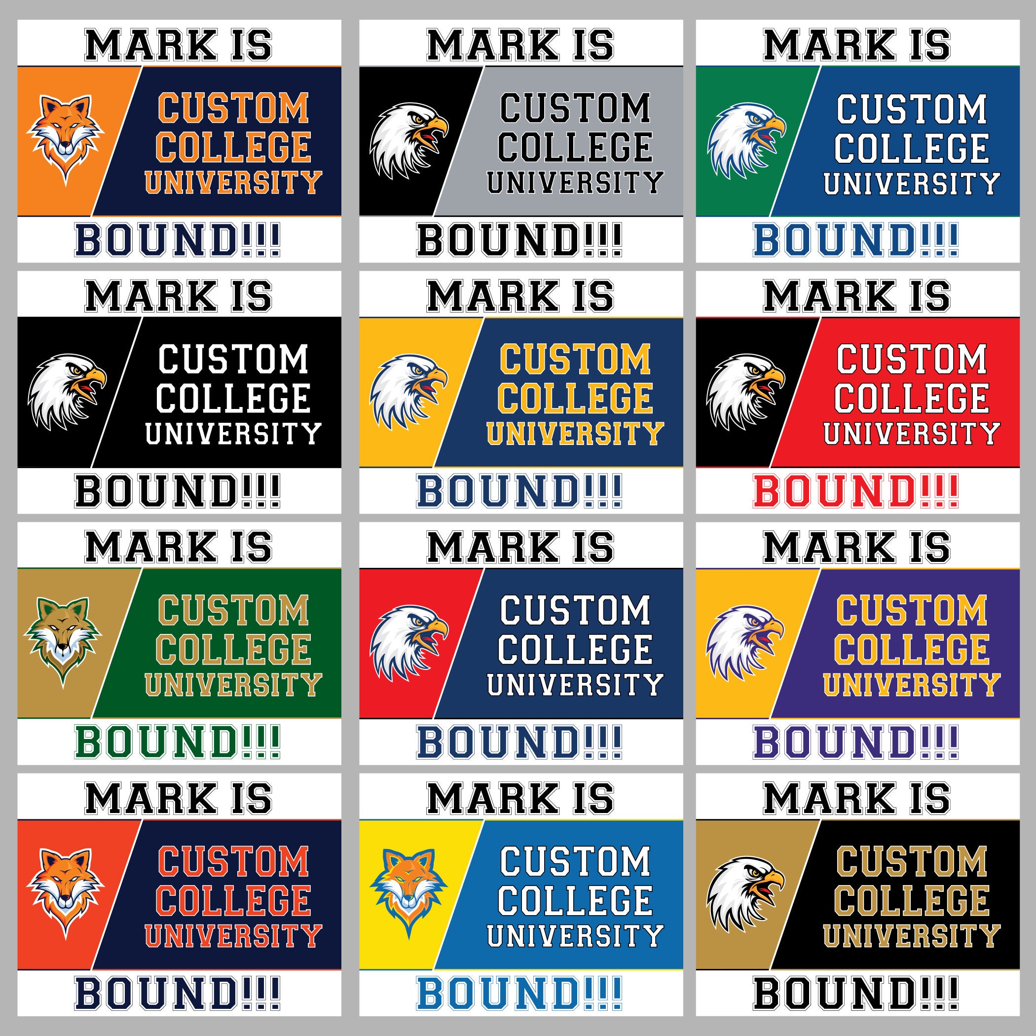 Personalized College Bound Yard Sign, College Logo Sign, Custom ...