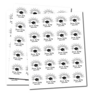 Personalized Graduation 2024 Stickers, Custom Class of 2024 Stickers ...