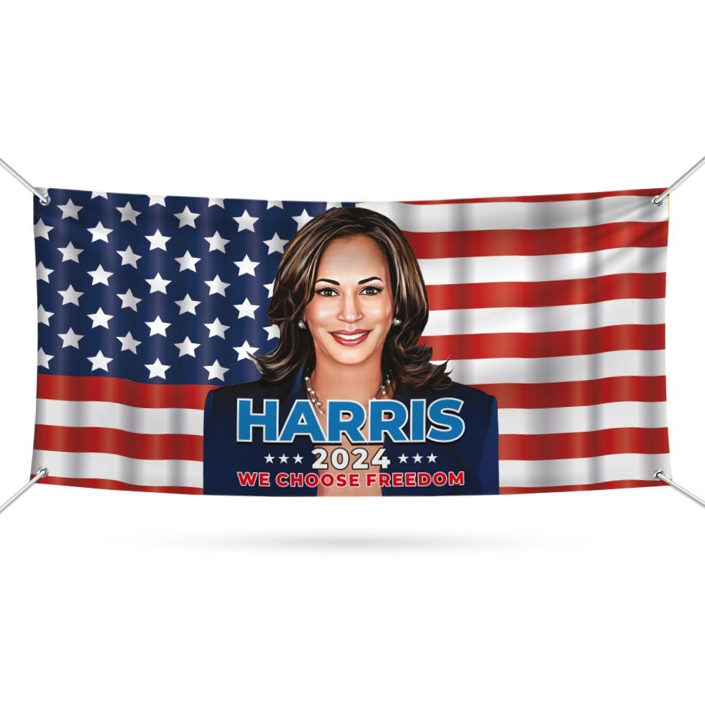 Kamala Harris 2024 Banner, We Choose Freedom, Harris For President 2024 Ba690