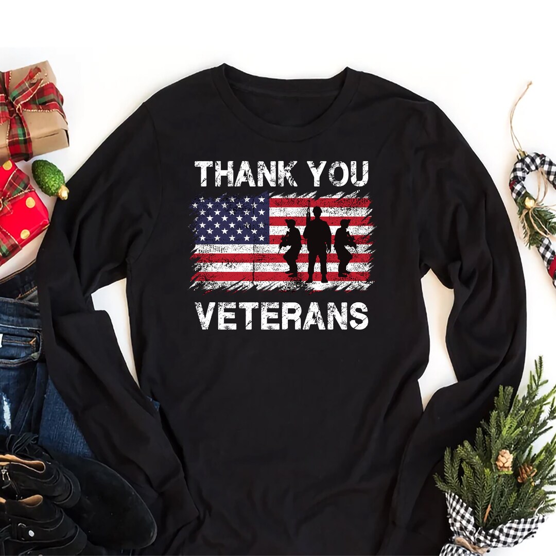 Veterans Day Long Sleeve T-shirt Thank You Veterans Unisex - Etsy