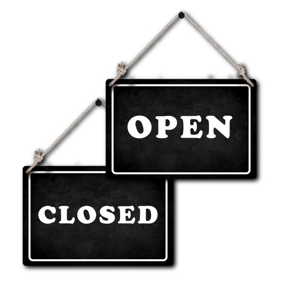 Open and Closed Sign for Door or Wall 12 X 8 Easy - Etsy