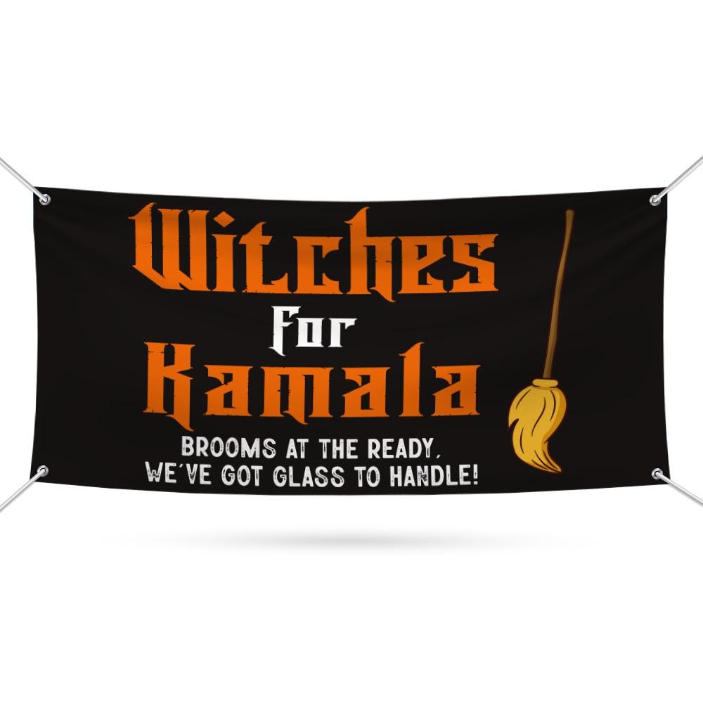 Discover Witches for Kamala Banner, Harris For President 2024, Halloween Witch