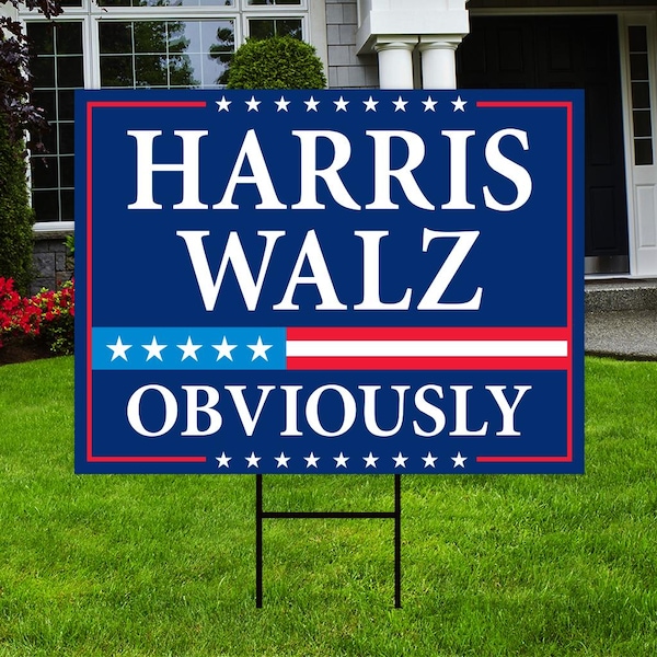 Harris Walz Obviously Yard Etsy