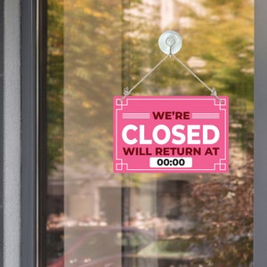 Open and Closed Sign for Door or Wall 12 X 8, Easy to Mount Plastic ...