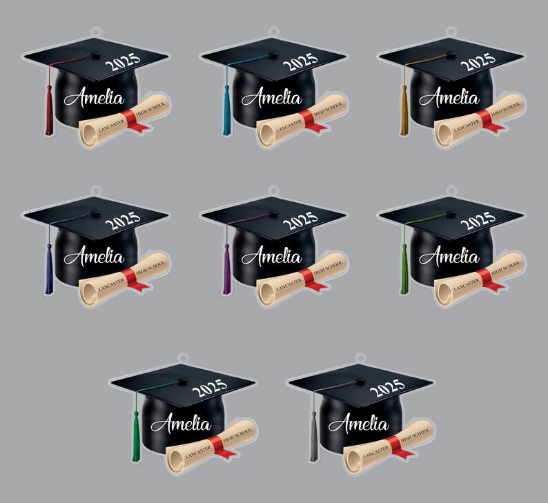 Custom Graduation 2025 Ornament, Personalized School Graduation Cap 2D