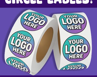Labels on Roll, Premium Gloss Waterproof Labels, Bulk Custom Sticker Labels, Your Design Logo, Personalized Free Proof Before Printing