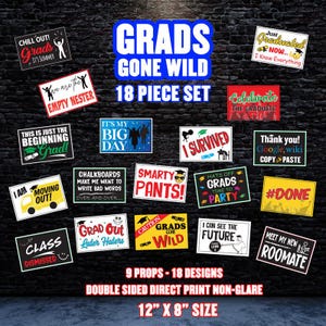 Graduation Bundle, Custom Props, Personalized Graduation 2026 Party Photo Booth Props Set, PVC Double Sided Props for Parties Events