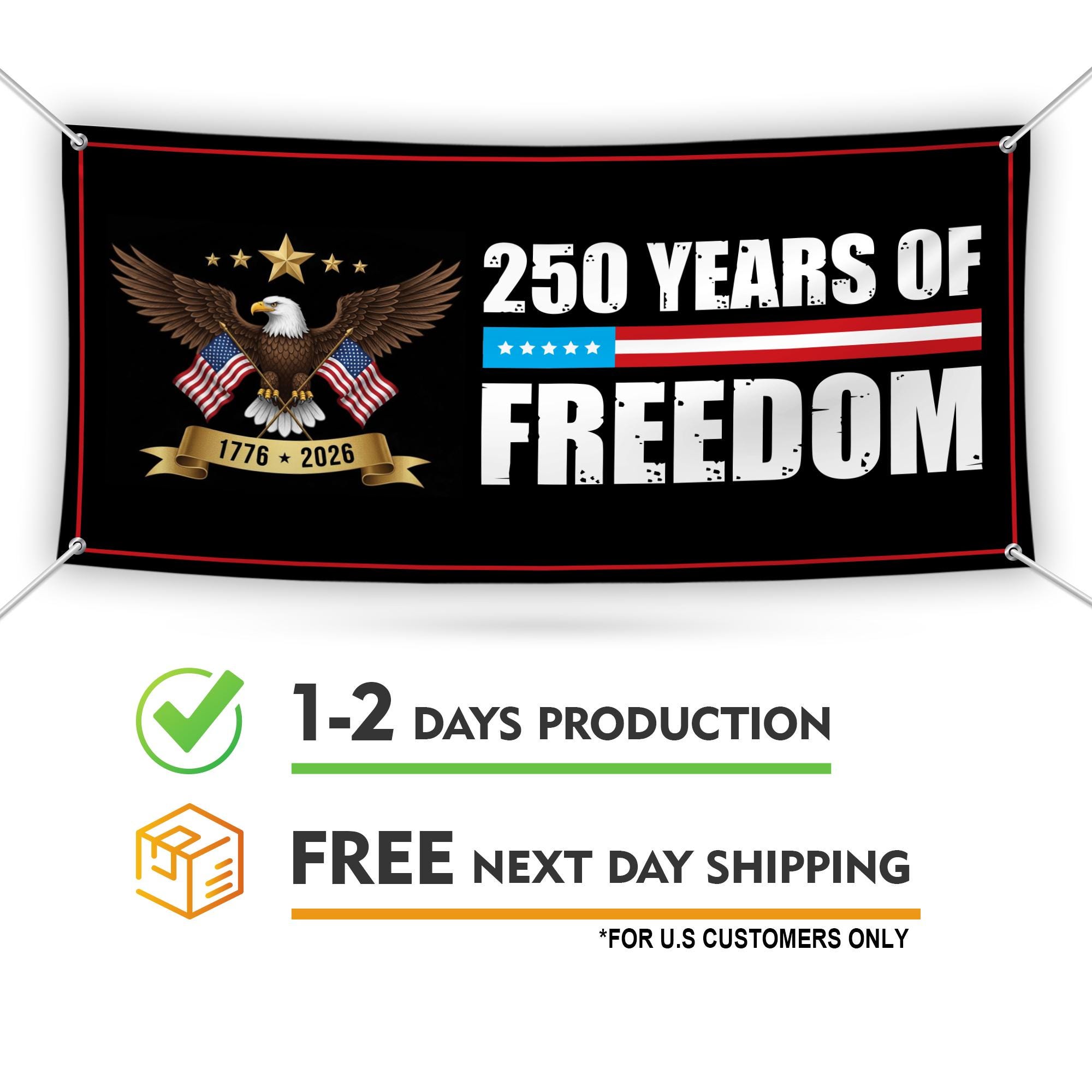 America 250 Anniversary 250 YEARS Banner Sign - Anti-trump, No