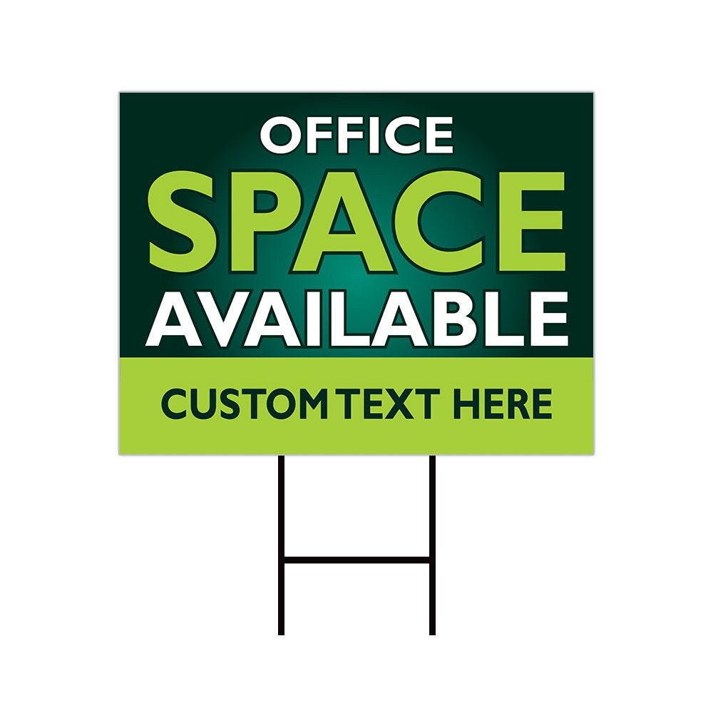 Office Space Available Yard Sign Personalized - Coroplast Custom Office ...