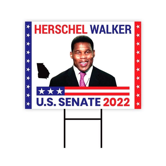 Herschel Walker US Senate Yard Sign 18 X 12 Etsy