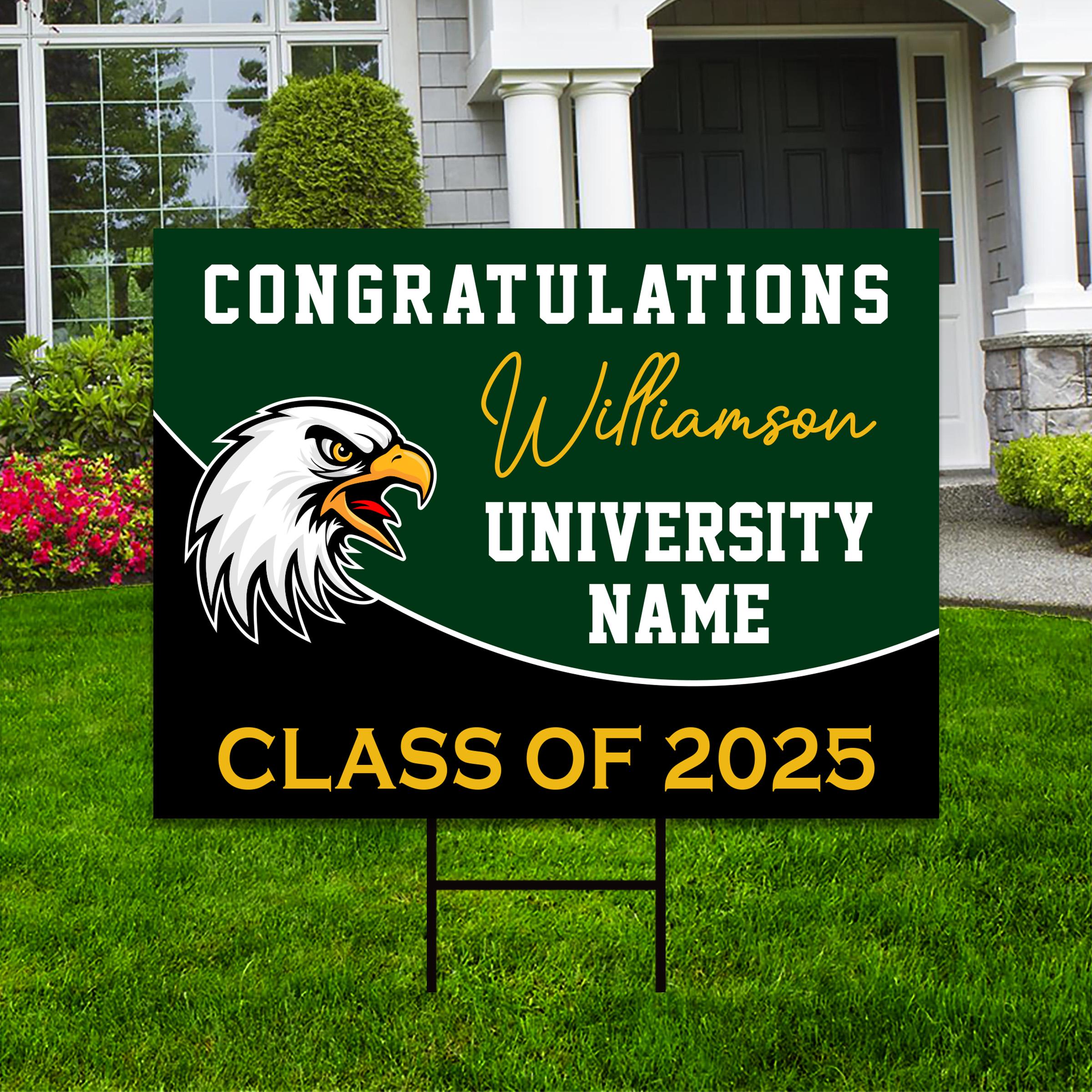 2025 Graduation Yard Signs Class Of - Black & Gold Lawn Decorations ...