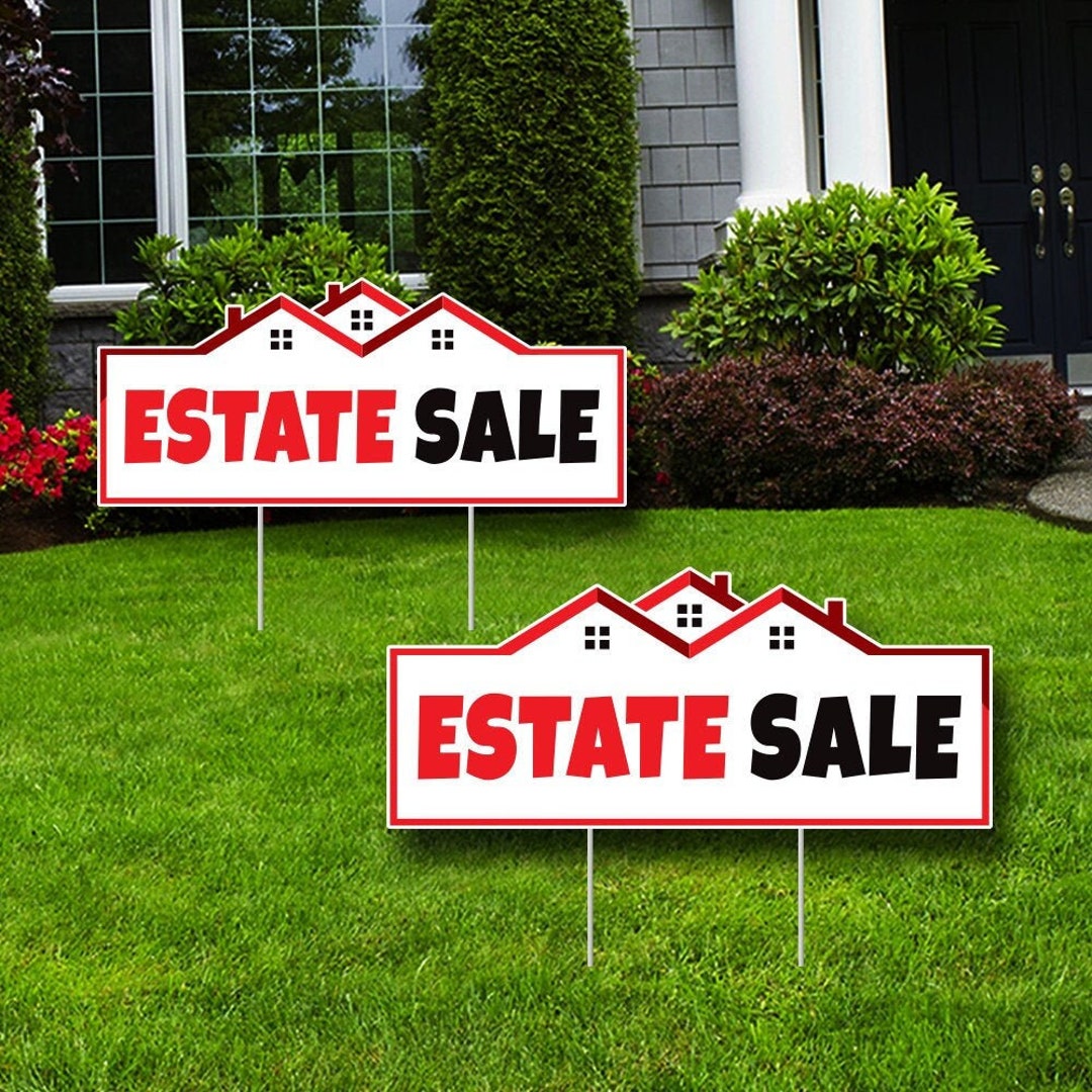 Pack of 2 Estate Sale Yard Signs With Arrows 23 X 10 Coroplast Estate