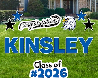 Personalized Graduation Yard Sign Letters 18", Custom Graduation Yard Cutouts Congratulations Grad 2026 Yard Décor With Metal Stakes