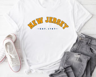 New Jersey T-Shirt, Vintage New Jersey Shirt, New Jersey Established 1787 Shirt, New Jersey State Shirt Gift, Unisex Trendy State Shirt