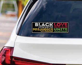 Black Lives Matter Sticker Vinyl Decal, Black Lives Matter Love is Love BLM Bumper Sticker Decal - 10" x 3"