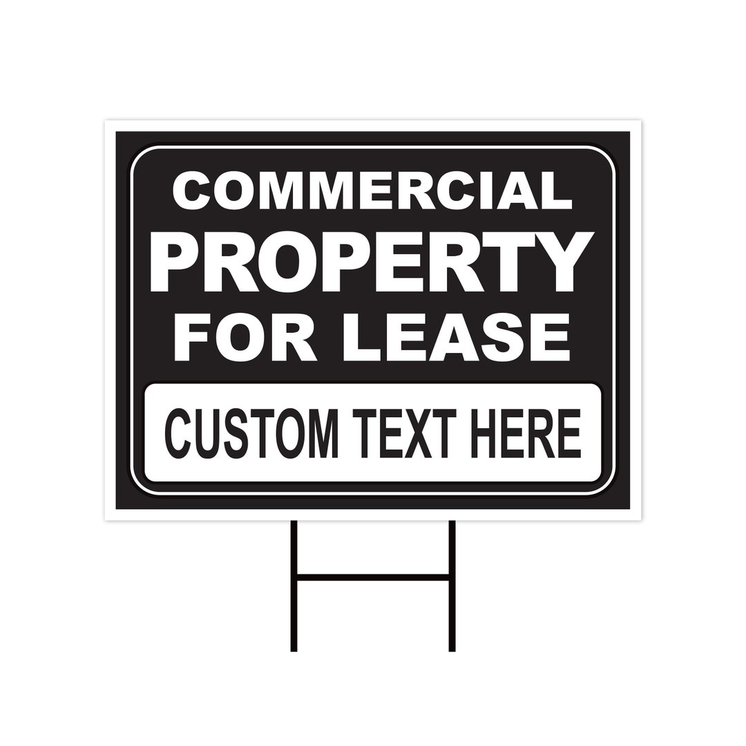 Custom Commercial Property for Lease Yard Sign, Waterproof Corrugated ...