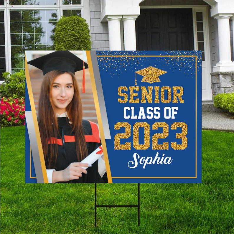 Personalized Graduation Yard Sign 2023 With Photo 2023 Senior Etsy