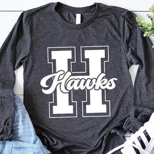 Custom School Mascot Long Sleeve Shirt, School Spirit Shirt, Personalized School Shirt, Personalized Mascot Tee, Unisex Team Fans Shirt