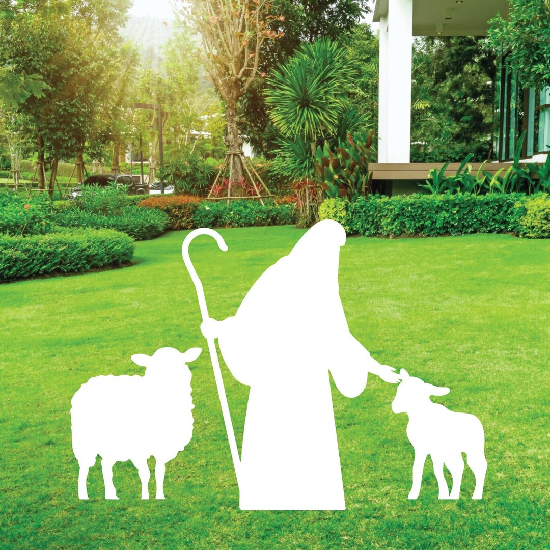 アンリ人形　Shepherd lying with lambs nativity Immagine2a__35627.1628783993.