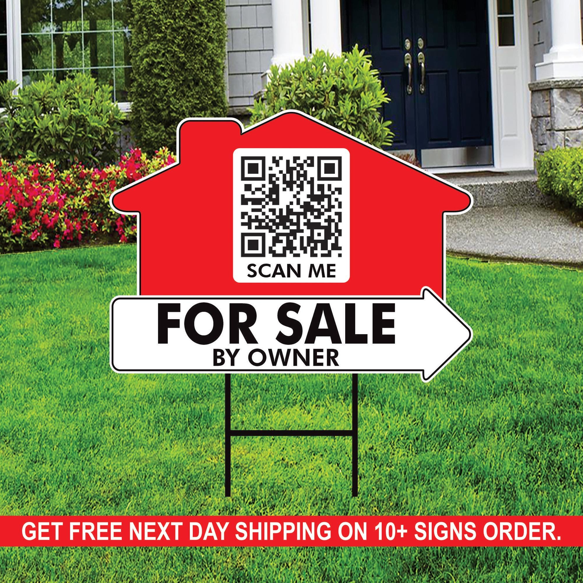 Discover Custom for Sale by Owner Arrow Yard Sign, QR CODE Real Estate, Personalized Directional Signs