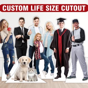 Découpes personnalisées en coroplaste grandeur nature de n'importe quelle photo, voyageur debout personnalisé, modèle debout grandeur nature idéal pour les fêtes et les événements spéciaux