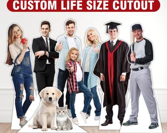 Custom Life Size Coroplast Cutouts of Any Photograph, Personalized Full Body Standees, Lifesize Standup Great for Parties and Special Events