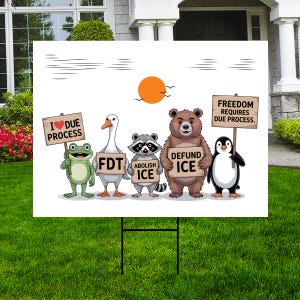 Abolish ICE Pro Immigrants Protest Yard Sign - Human Rights, Anti-Trump, Resist Racism, Resist Fascism Sign with Metal H-Stake