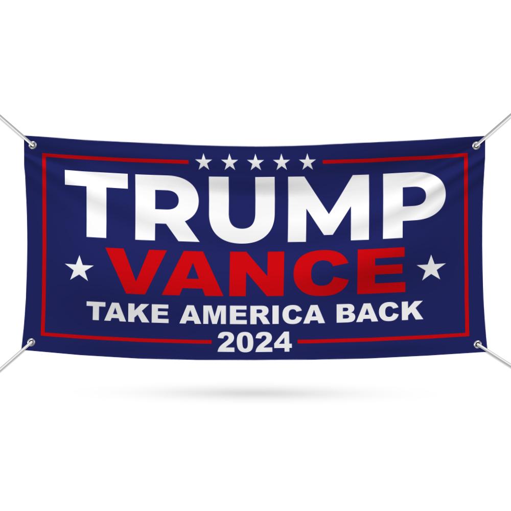 Discover Trump Vance 2024 Banner Sign, Heavy Duty Waterproof Trump For President 2024 Banner