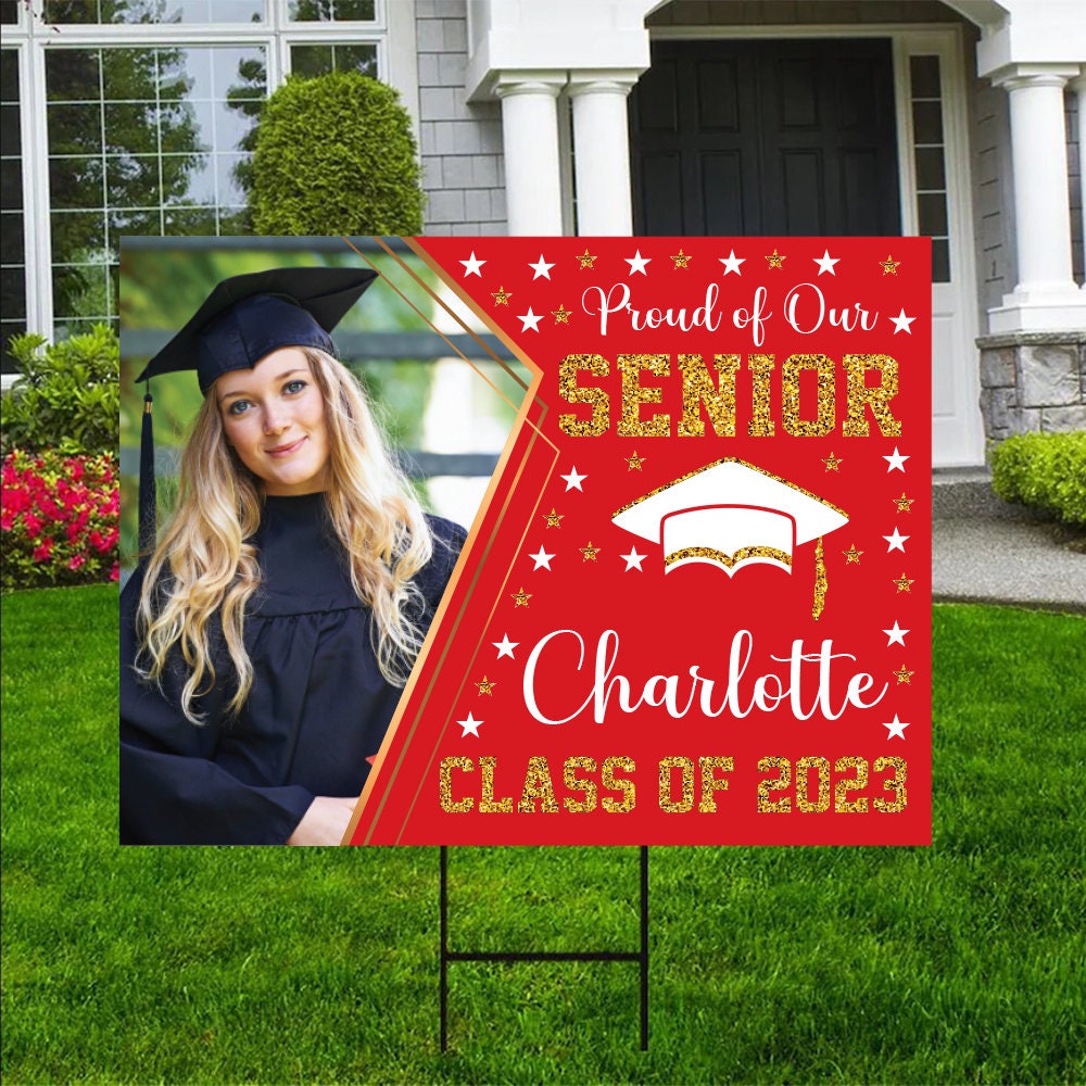 Personalized Graduation Yard Sign 2023 With Photo 2023 Senior Etsy