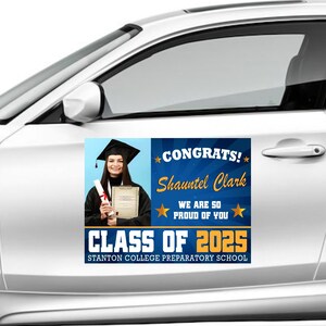 Custom Graduation Magnet - Congrats Grad - Graduation 2025 - Personalized Graduation Car Magnet - Car Parade Magnets - Custom Color Magnets