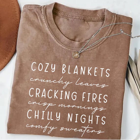 Cozy Season Fall Shirt, Cute Autumn Crewneck Tee, Cozy Fall Graphic Shirt, Unisex Fall Vibes Shirt, Autumn Outfit, Gifts for Fall Lovers