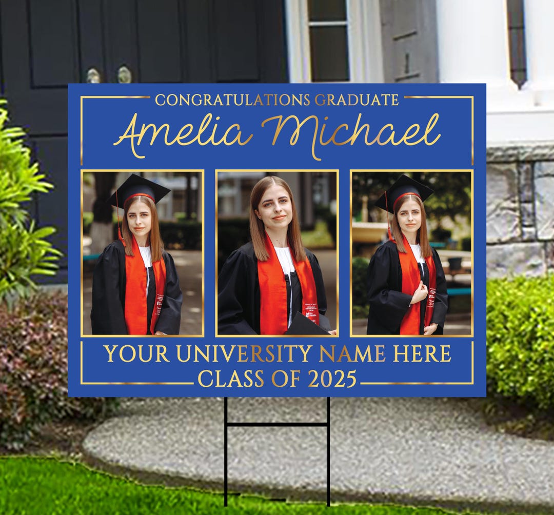Personalized Graduation Yard Sign 2025 With Photo - Grad Sign, Class of ...