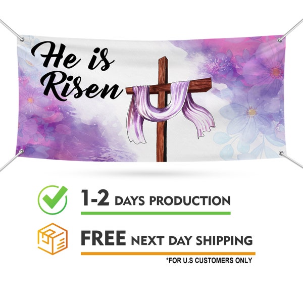He is Risen Banner Etsy