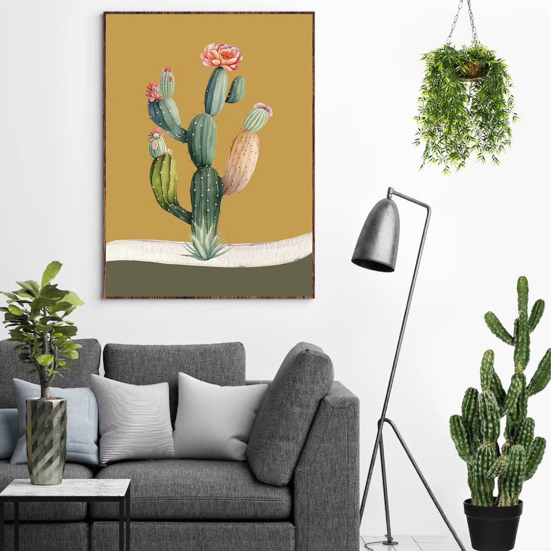 Saguaro Cactus Wall Art, Southwestern Decor, Western Wall Art, Boho
