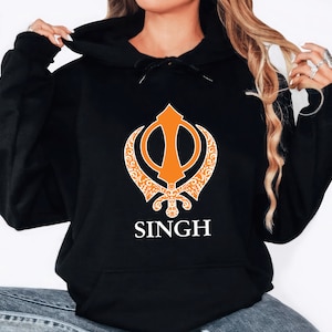 Khanda Khalsa Panth Hoodie, Punjabi Unisex Hoodies, Sikhism Hoodie, Proud Sikh Khanda Hoodie, Sikh Hoodie