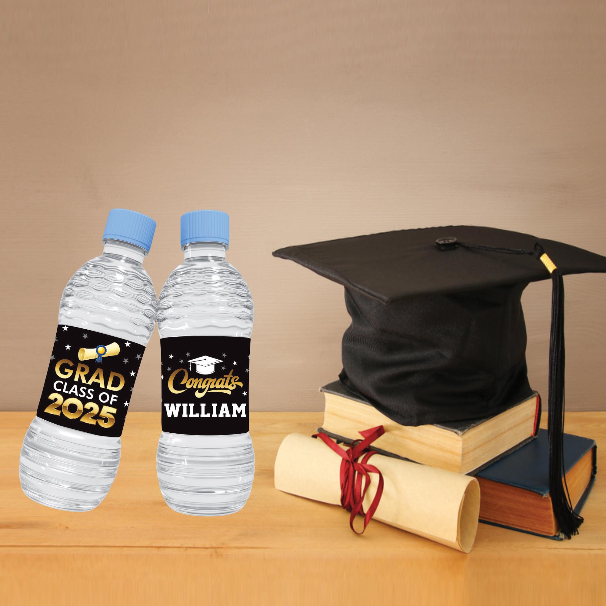32PCS Congrats Grad Water Bottle Labels - She Believed She Could So She Did - Class Of 2024