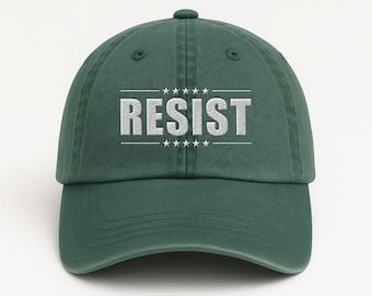 Resist Embroidered Hat, FDT Democrat Gift, Political Protest Baseball Cap, Anti MAGA Leftist Hat, Liberal Progressive Cap, Custom Resist Hat