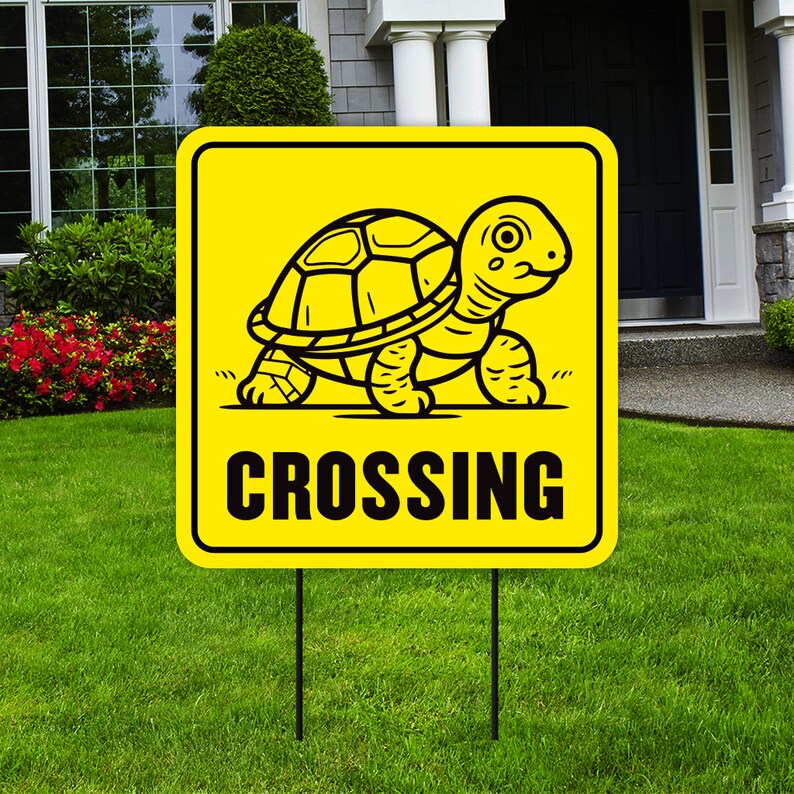 Pack of 3 Turtle Crossing Yard Sign - Coroplast Turtle Warning Sign ...
