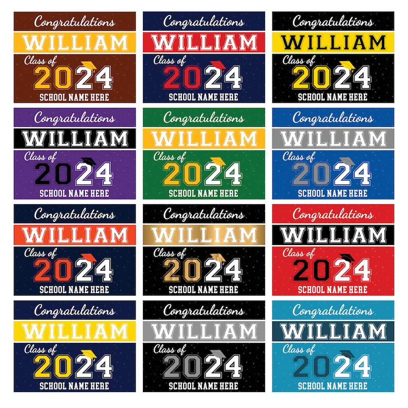 Personalized Graduation Senior Yard Sign 2024, Senior Grad Sign, Class of 2024, Custom Graduation 2024 Yard Sign with Metal H-Stake image 2