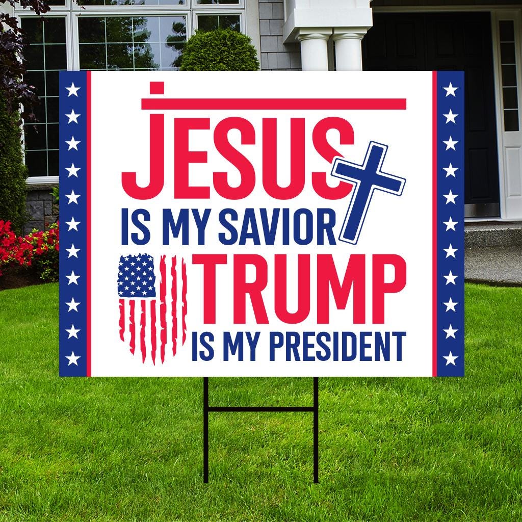 Bandiera Striscione Donald Trump 2024 'Jesus Is My Savior Trump Is My President' – Grande Banner In Poliestere Per Esterni, Decorazioni Da Giardino E Manifestazioni, Take American Back