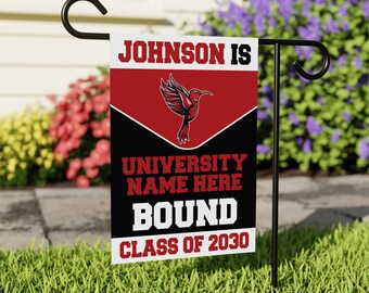 Personalized College Bound Garden Flag, Double Sided Future Graduate Custom Decor, University Bound Yard Sign, Class of 2026 Graduation Flag