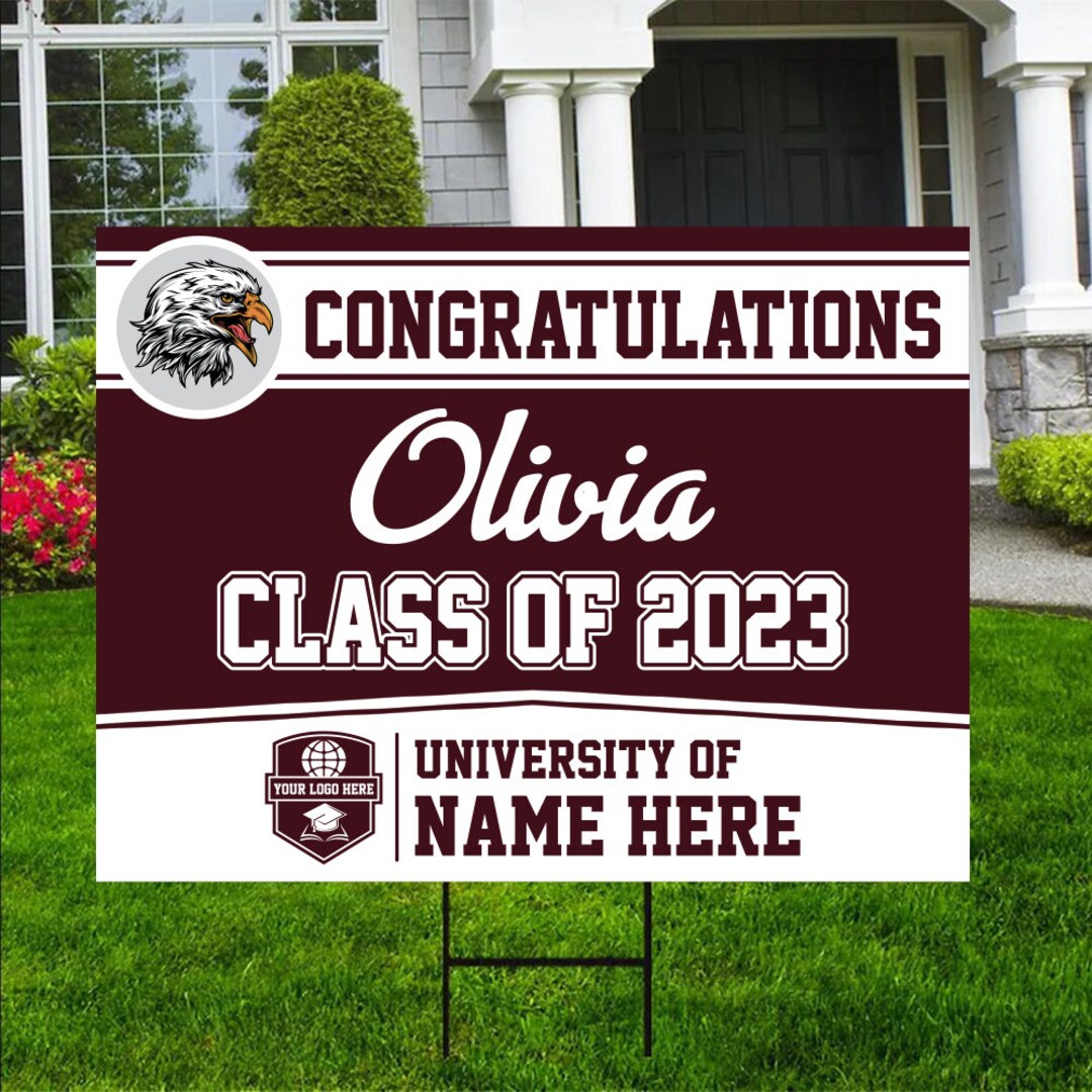 Personalized Graduation Yard Sign 2023 Coroplast Grad Sign Etsy