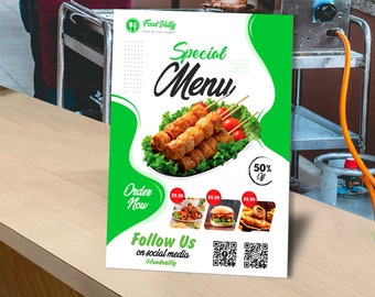 Create Your Own Custom Standing Foamboard/PVC Sign for Restaurant, Table Stand Menu, Menu Board, Wedding Signs Custom Printing Foamcore Sign